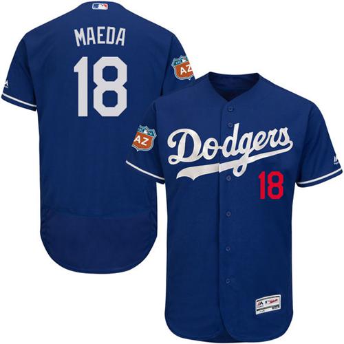 Dodgers #18 Kenta Maeda Blue Flexbase Authentic Collection Stitched MLB Jersey